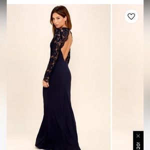 Lulu's Navy Lace Maxi Dress